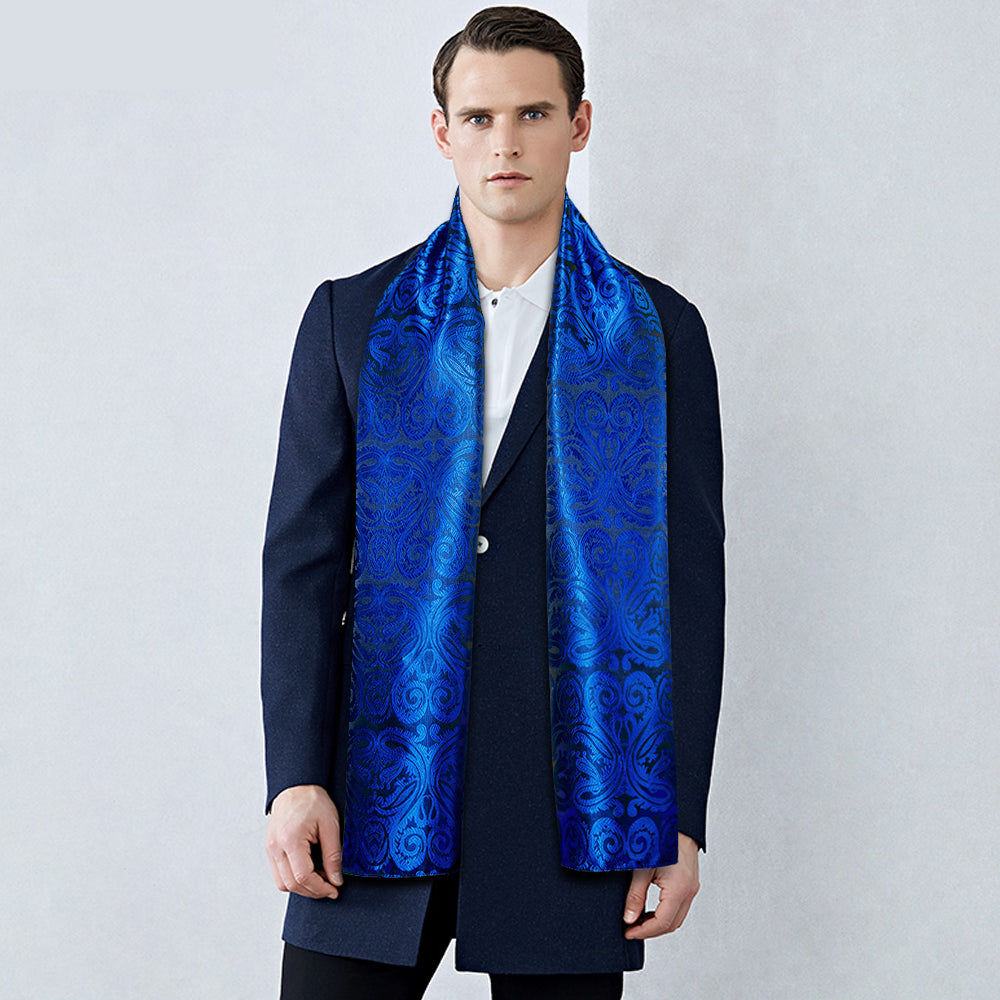 GentCrest Blue Paisley Men's Scarf - Image 1
