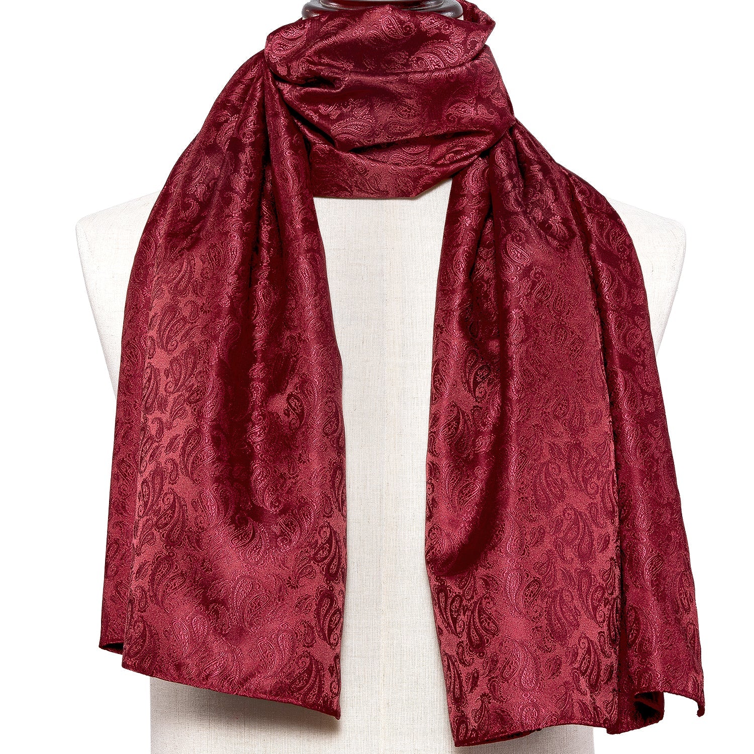 GentCrest Red Paisley Men's Scarf - Image 5