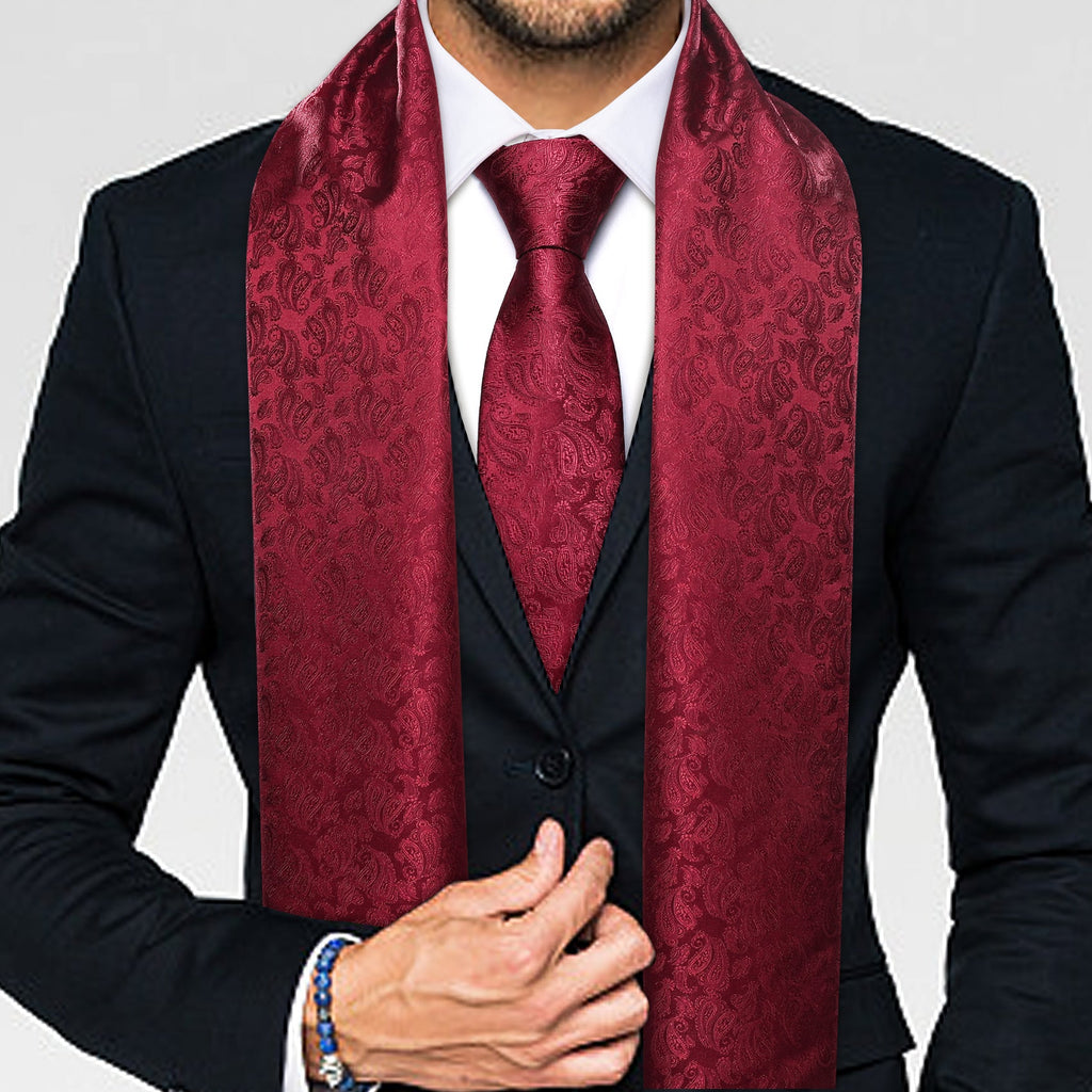 GentCrest Red Paisley Men's Scarf - Image 1