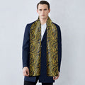 Navy and Yellow Floral Silk Scarf - GentCrest