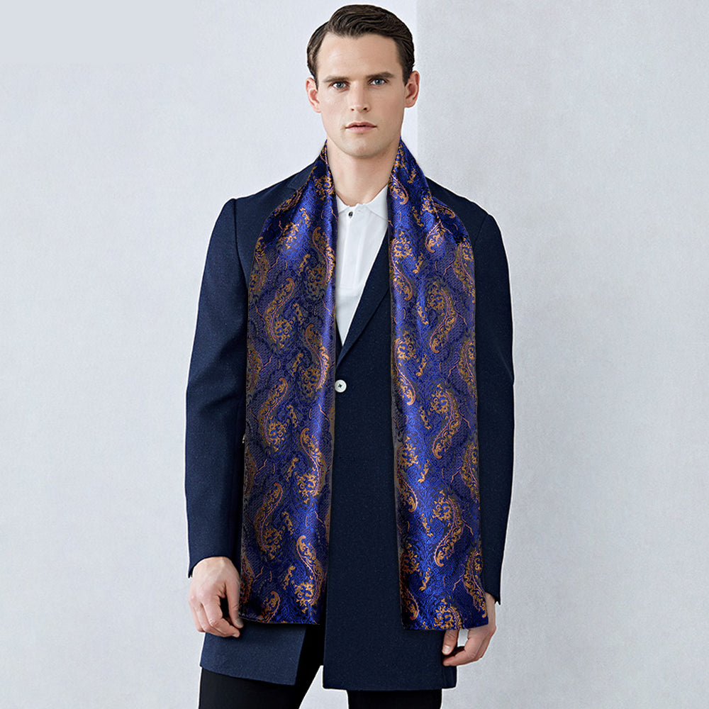 GentCrest Blue Floral Men's Scarf - Image 1
