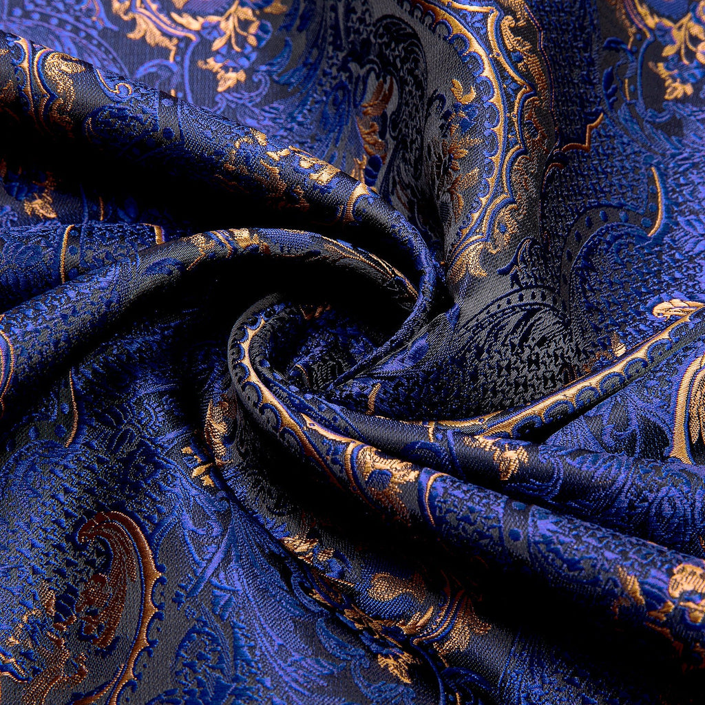 Blue Floral Silk Scarf - GentCrest - View 5