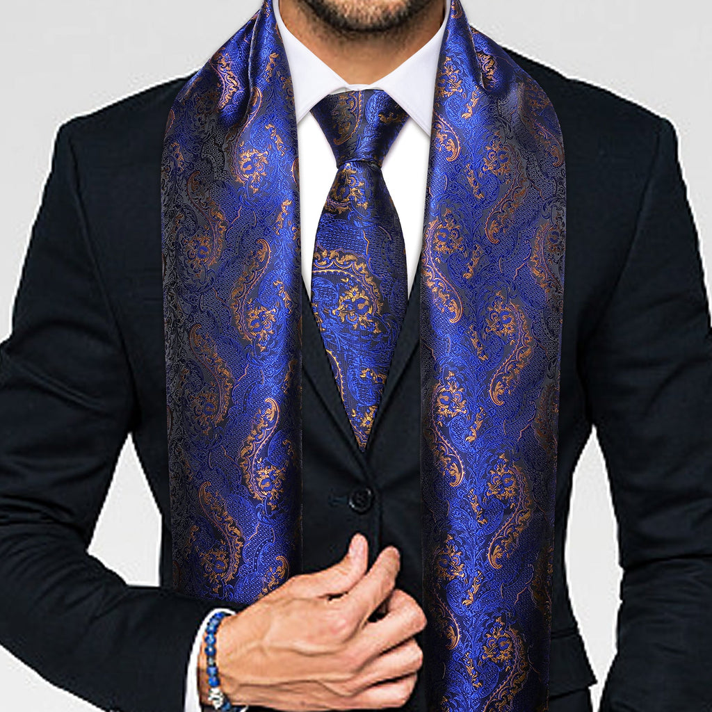 GentCrest Blue Floral Men's Scarf - Image 1