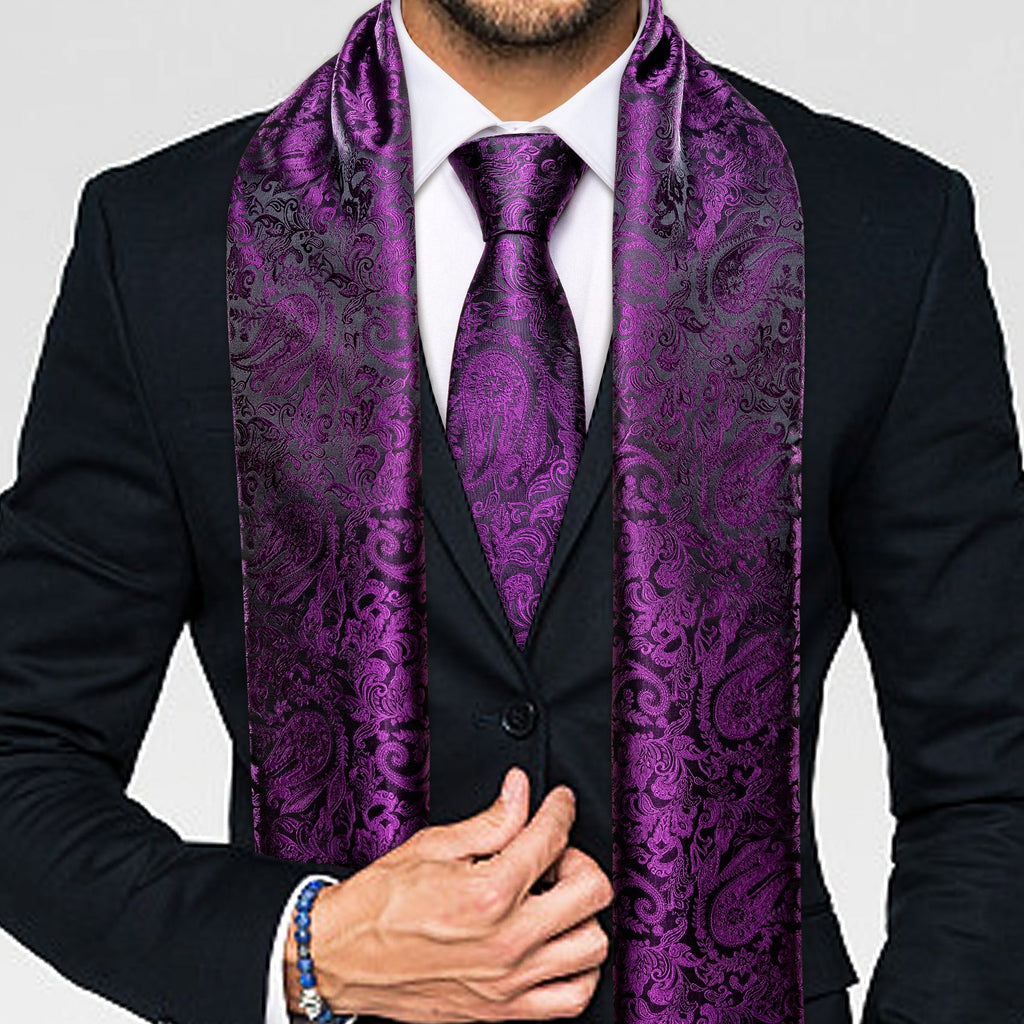 GentCrest Purple Paisley Men's Scarf - Image 1