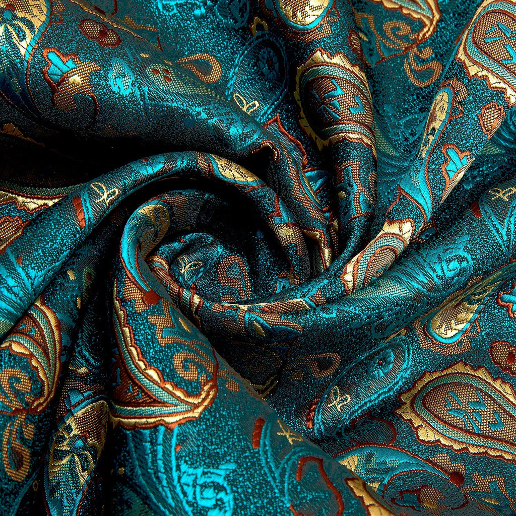 Green and Gold Paisley Silk Scarf - GentCrest - View 5