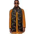 Luxury Black Golden Paisley Silk Scarf - GentCrest