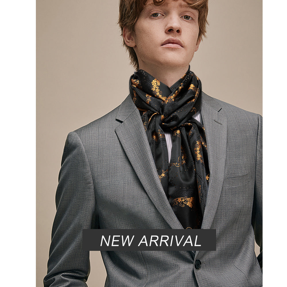 GentCrest Black Floral Scarf - Image 5