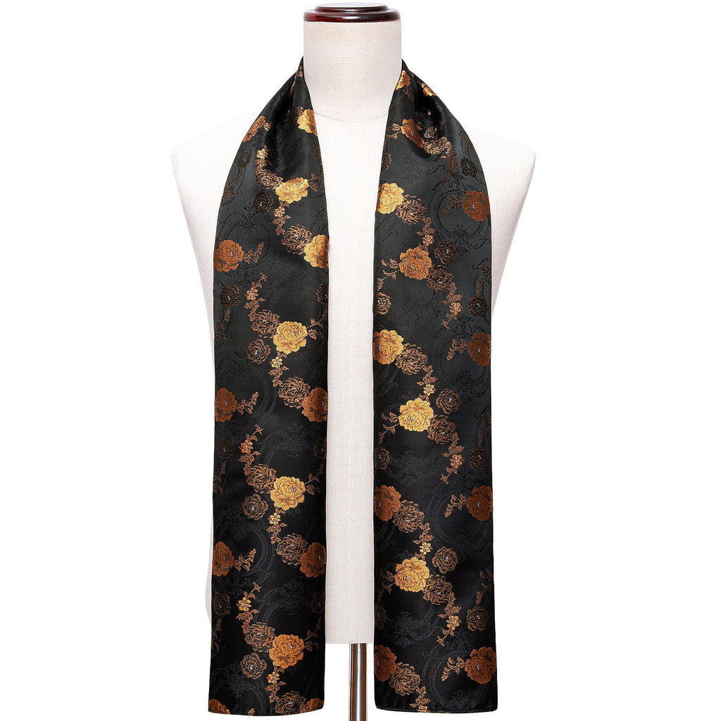 GentCrest Black Floral Men's Scarf - Image 3