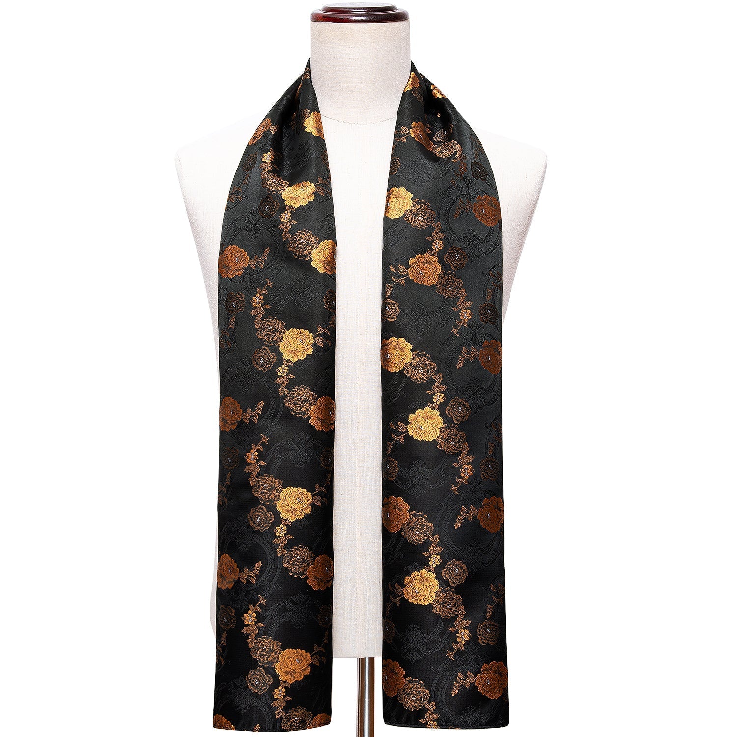 GentCrest Black Floral Men's Scarf - Image 3