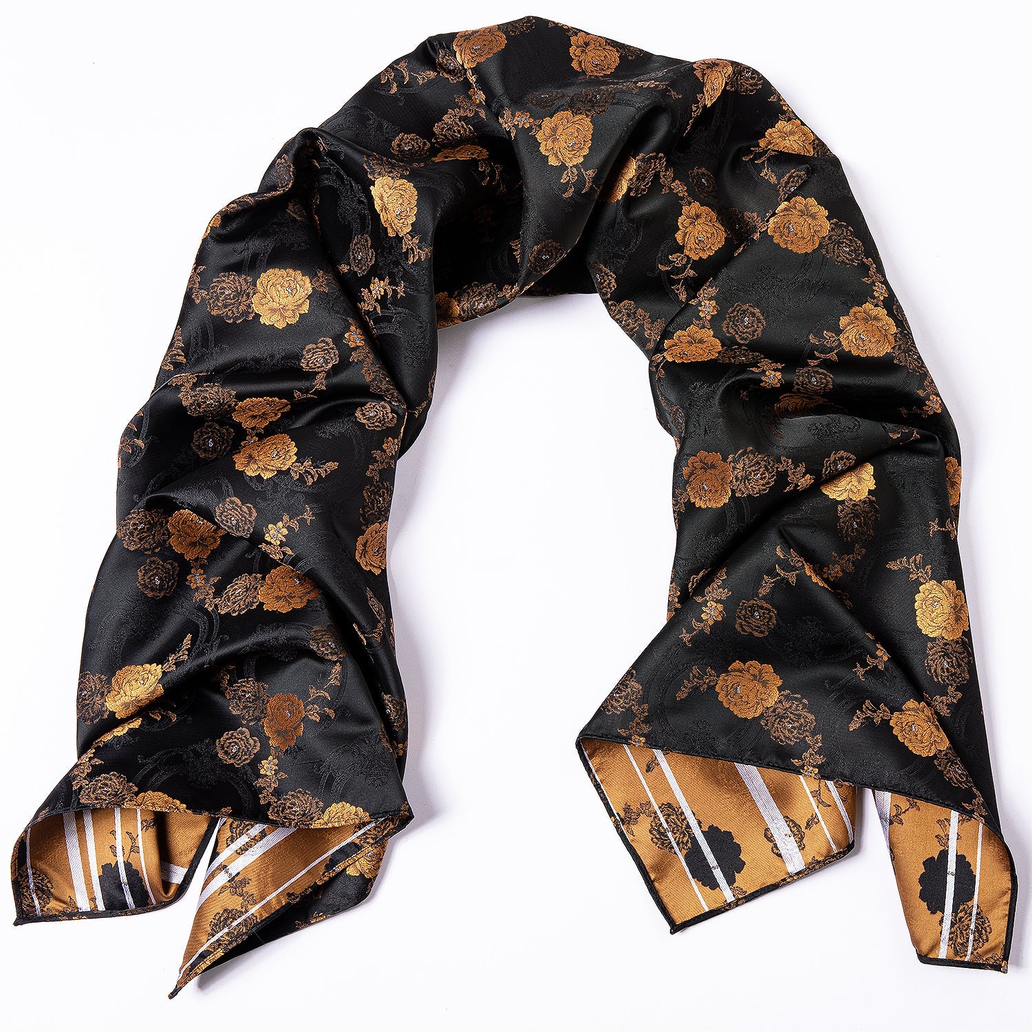 GentCrest Black Floral Men's Scarf - Image 7