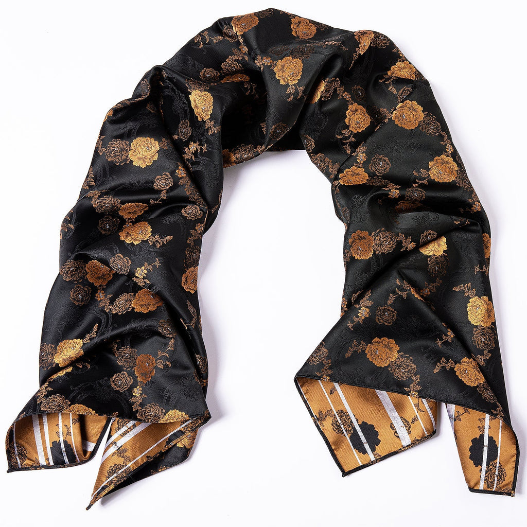 GentCrest Black Floral Men's Scarf - Image 8