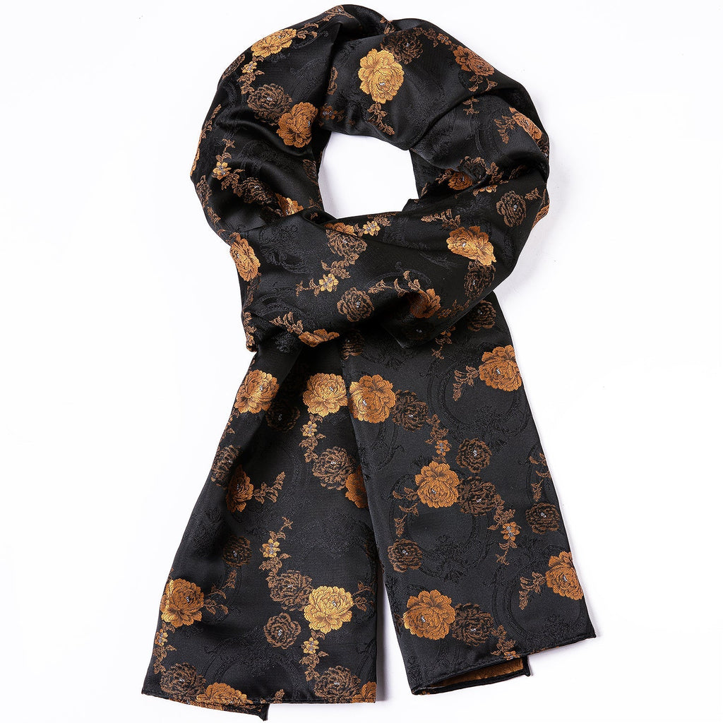GentCrest Black Floral Men's Scarf - Image 9