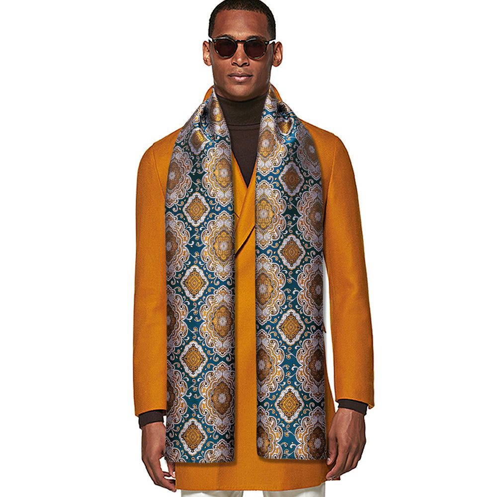 GentCrest Blue Floral Men's Scarf - Image 1