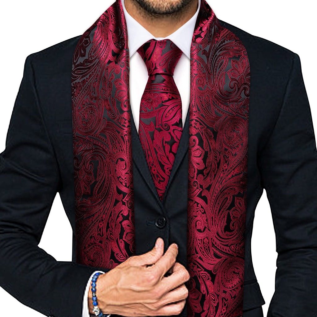 GentCrest Black Paisley Men's Scarf - Image 1