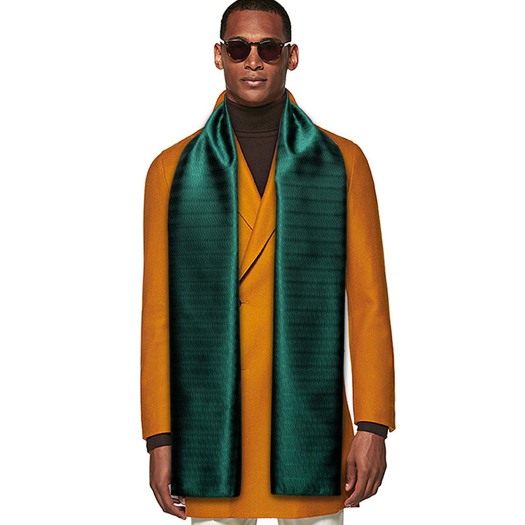 Luxury Green Plaid Silk Scarf - GentCrest