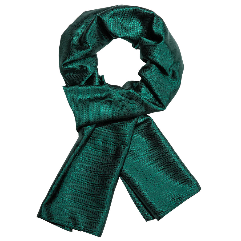 Luxury Green Plaid Silk Scarf - GentCrest - View 2
