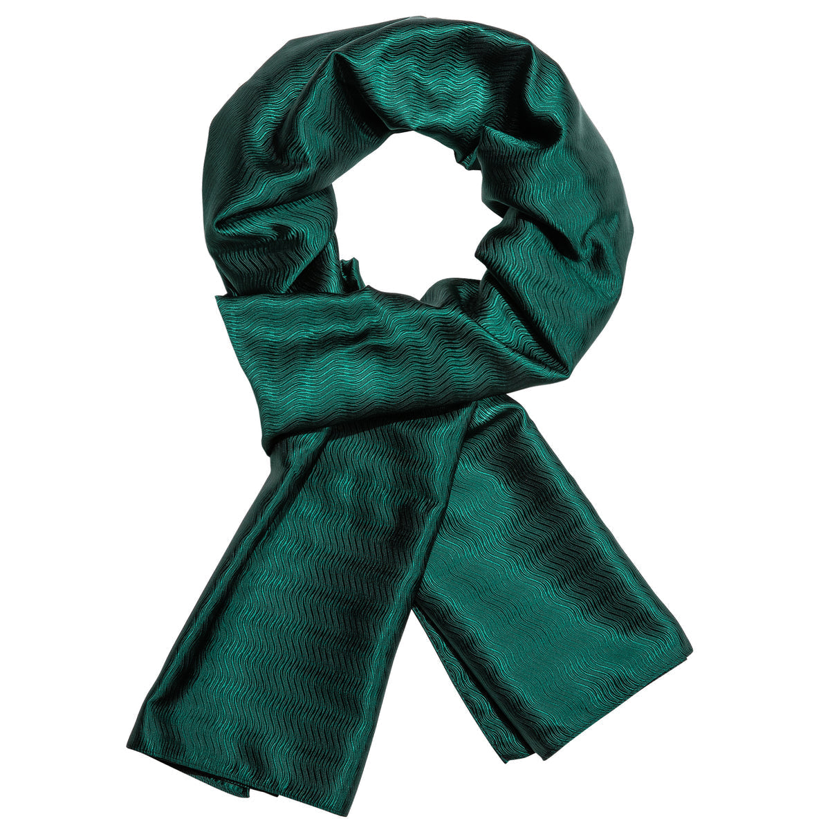Luxury Green Plaid Silk Scarf - GentCrest - View 2