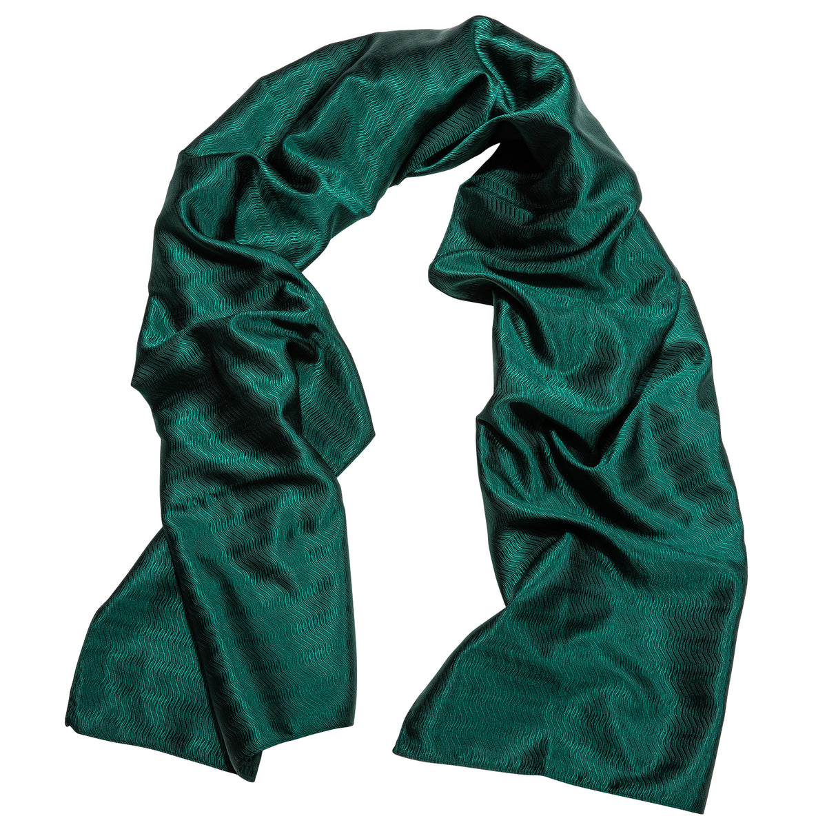 Luxury Green Plaid Silk Scarf - GentCrest - View 3