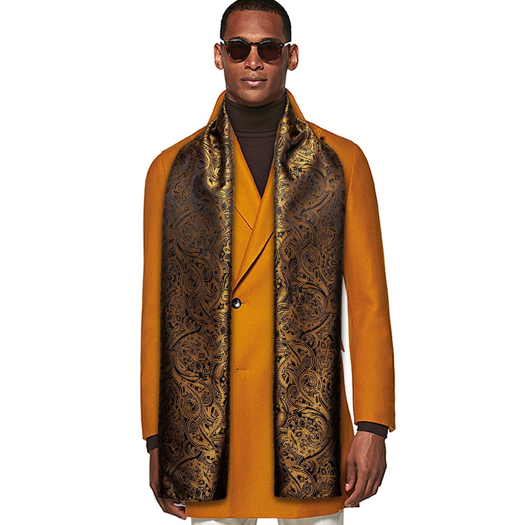 GentCrest Gold Paisley Men's Scarf - Image 2