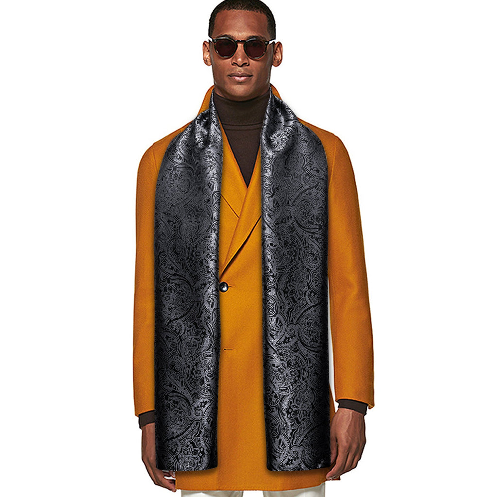 GentCrest Black Paisley Men's Scarf - Image 1