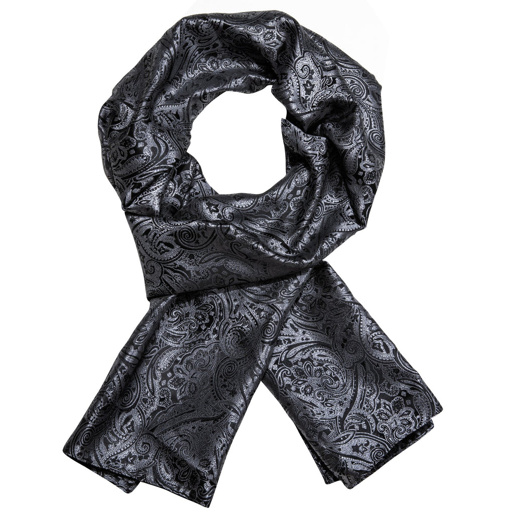 GentCrest Black Paisley Men's Scarf - Image 2
