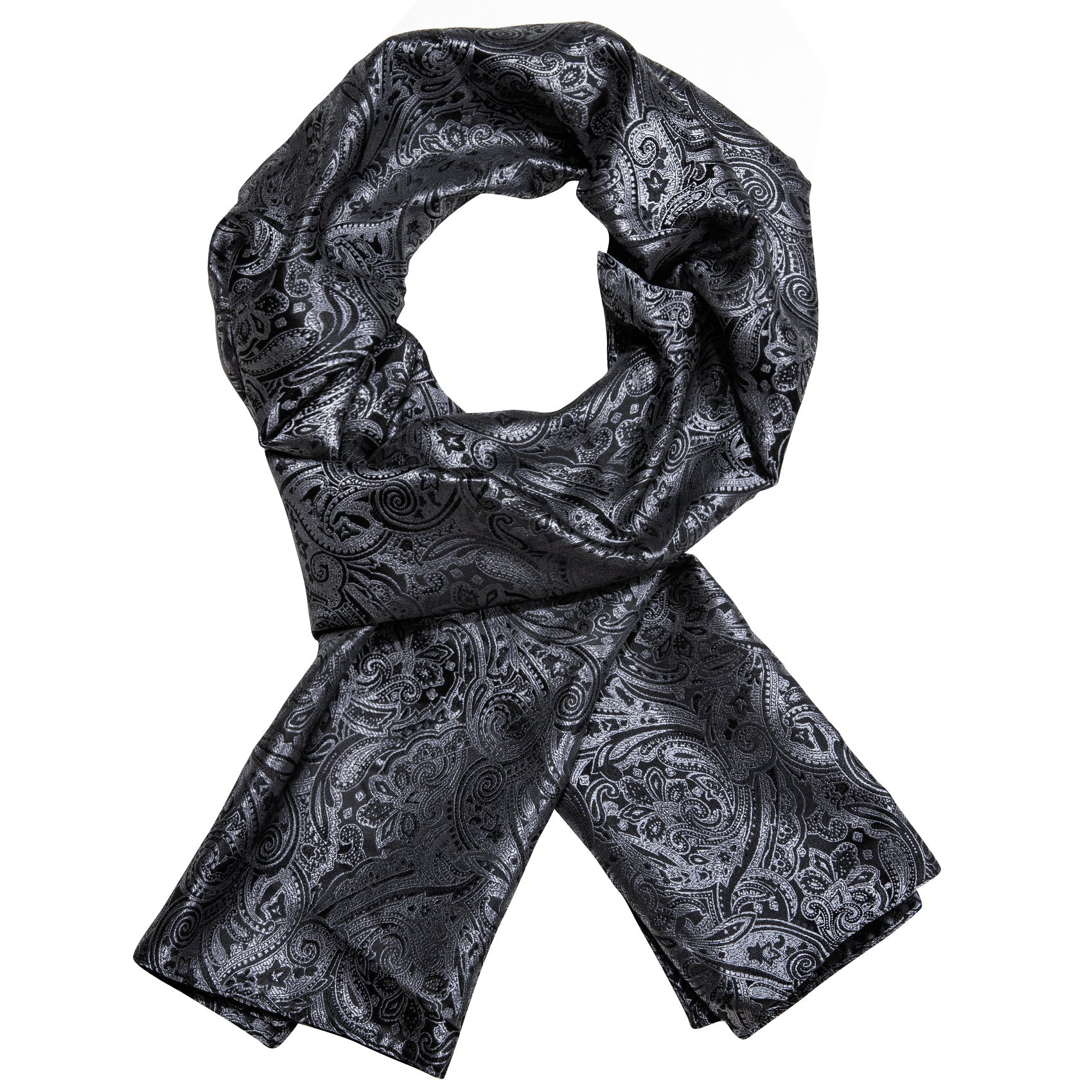 GentCrest Black Paisley Men's Scarf - Image 2
