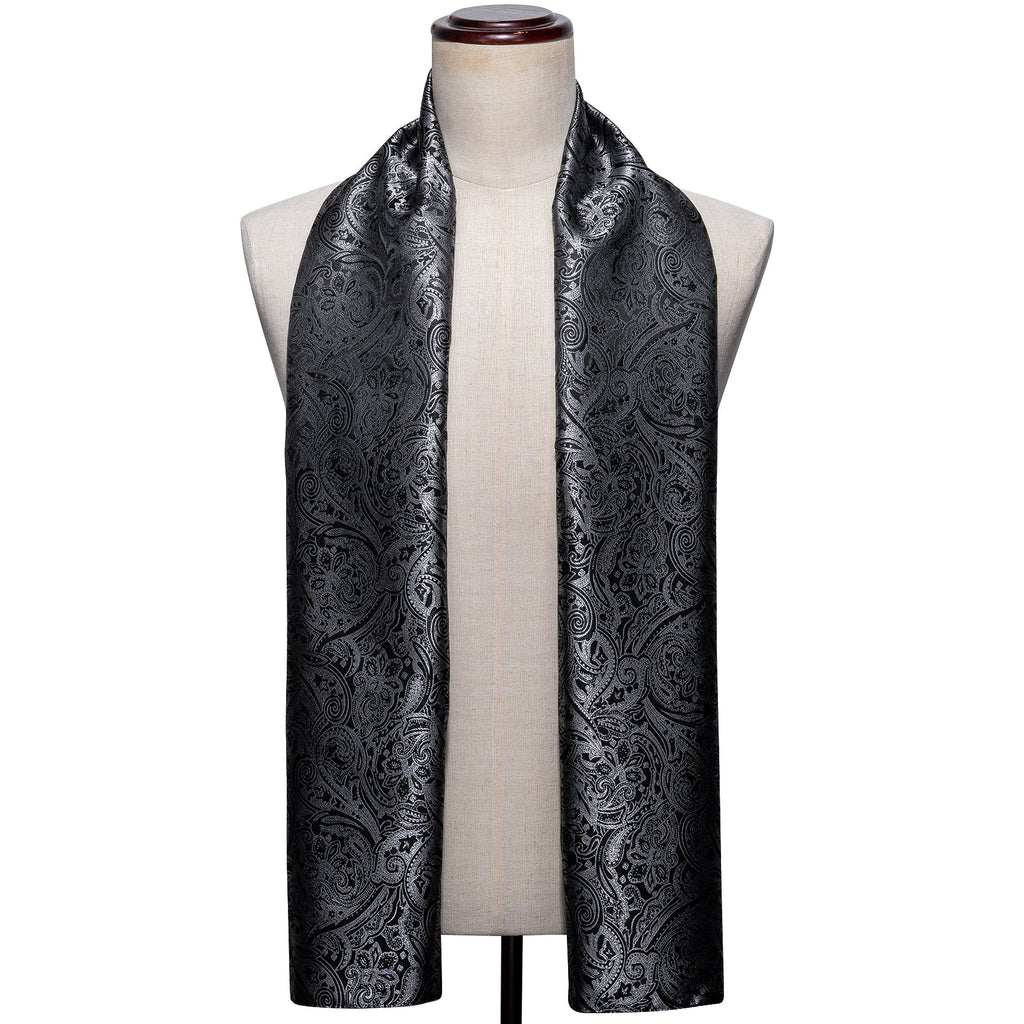 GentCrest Black Paisley Men's Scarf - Image 5
