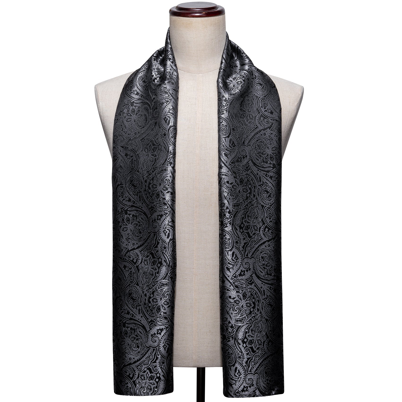 GentCrest Black Paisley Men's Scarf - Image 5