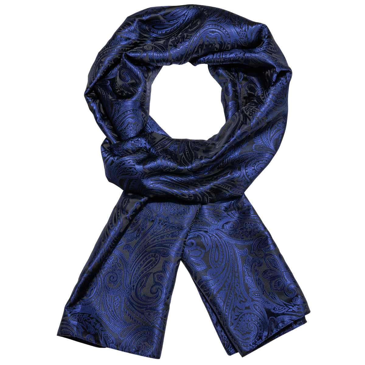 Luxury Blue Floral Silk Scarf - GentCrest - View 2