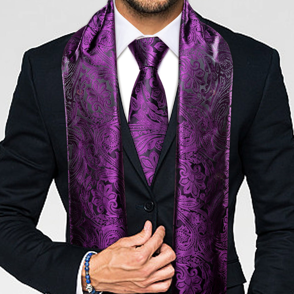 GentCrest Black Paisley Men's Scarf - Image 1
