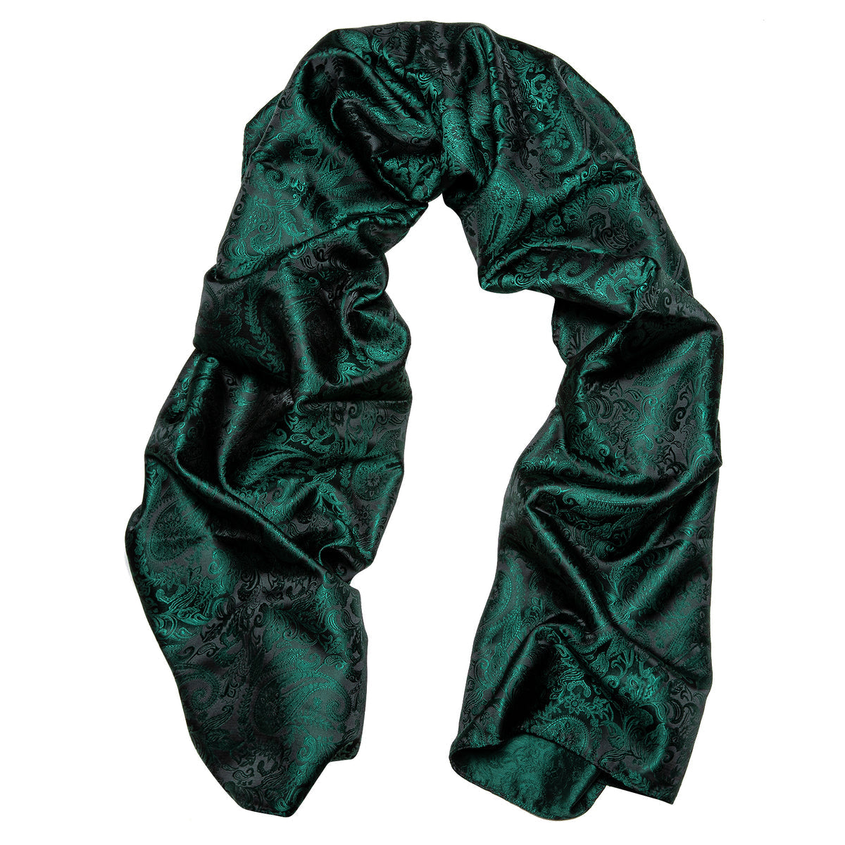 Luxury Green Floral Silk Scarf - GentCrest - View 4