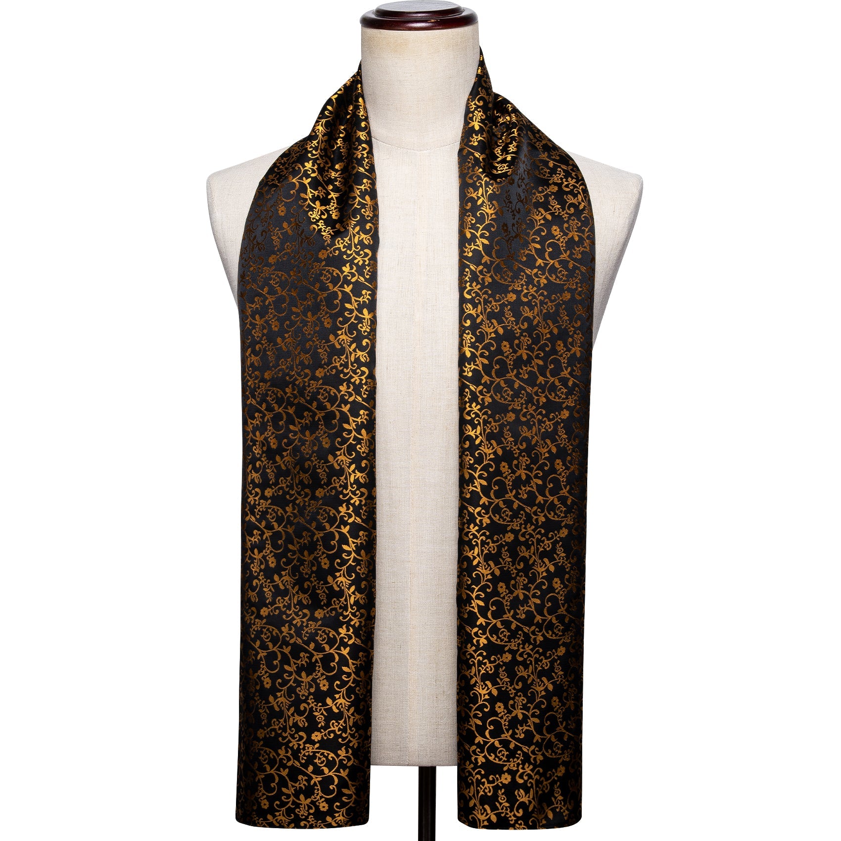 GentCrest Black Floral Men's Scarf - Image 2
