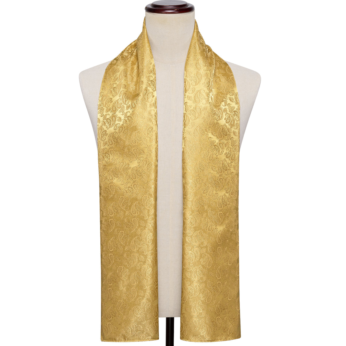 Luxury Gold Paisley Silk Scarf - GentCrest