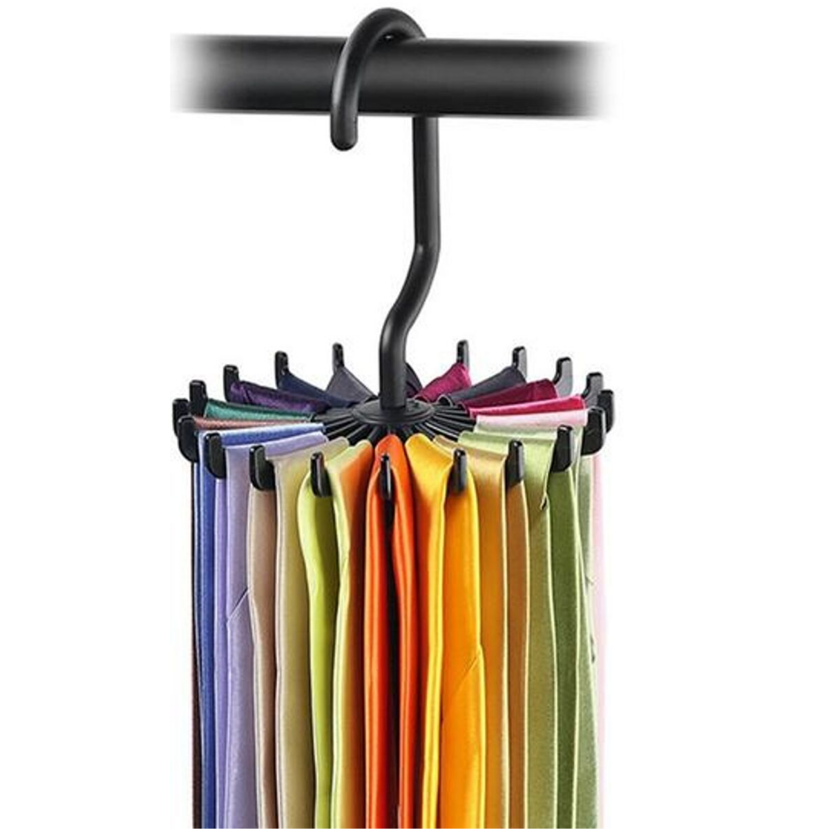 Hanging Tie Rack - Black - GentCrest