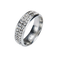 Tie Ring - Silver Rhinestone - GentCrest