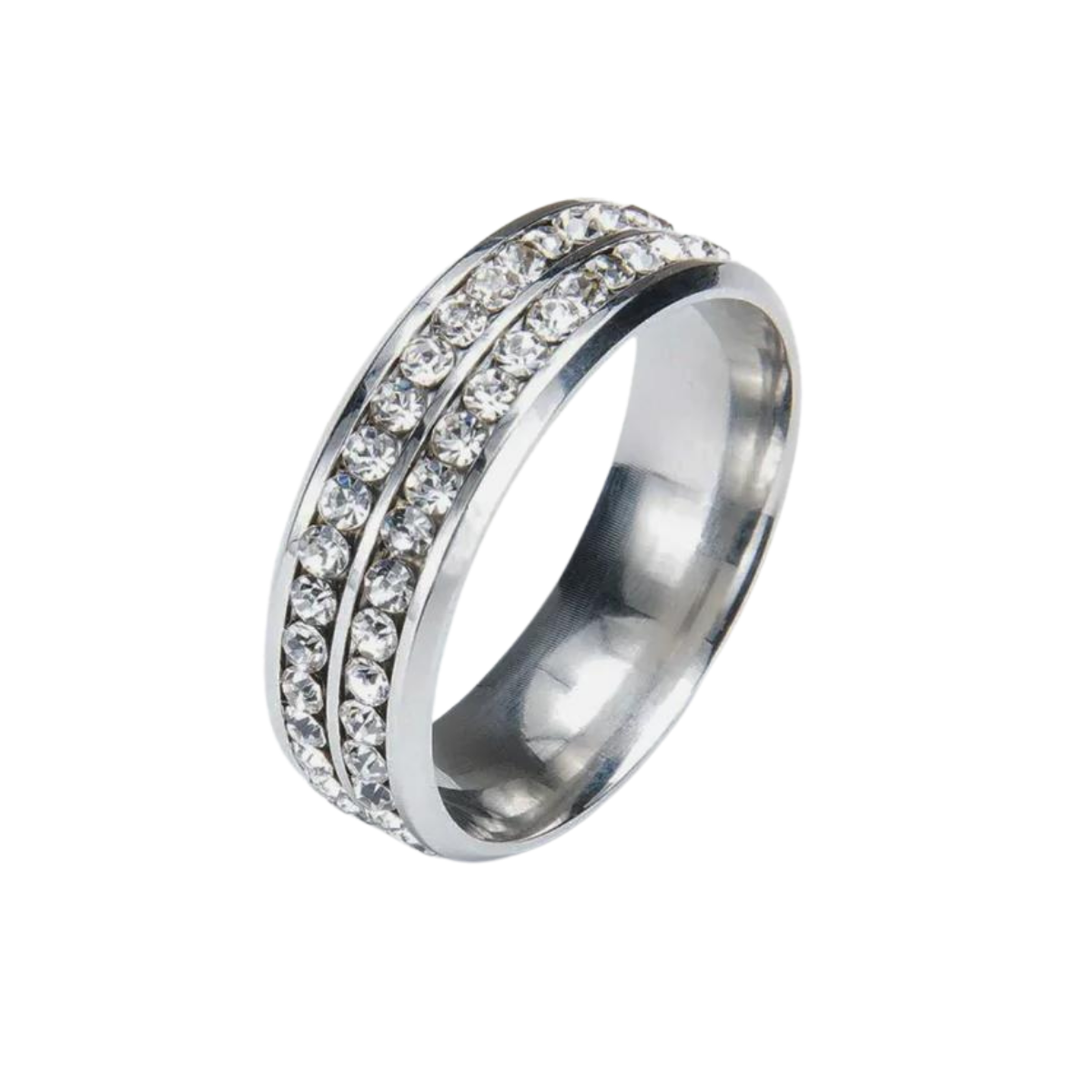 Tie Ring - Silver Rhinestone - GentCrest