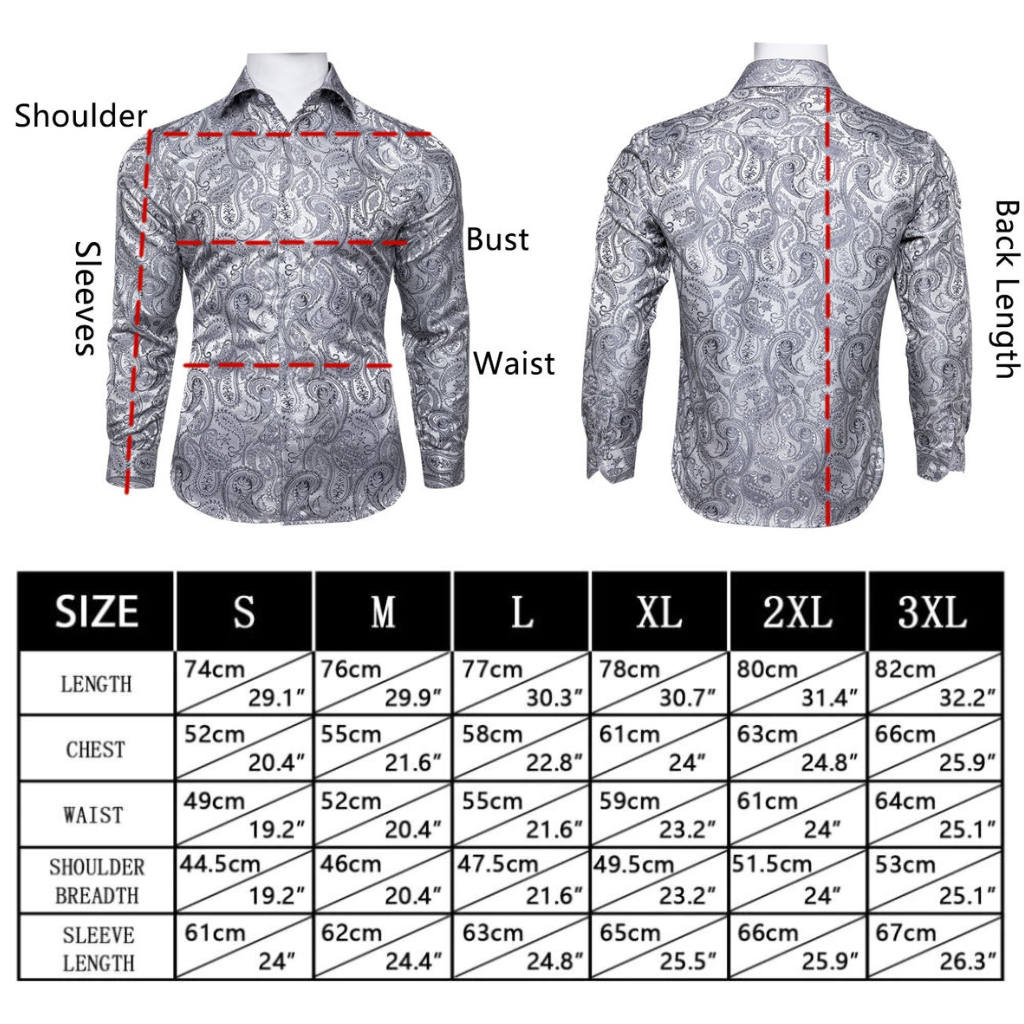 Silver Paisley Dress Shirt - GentCrest - View 10