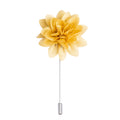 GentCrest Men's Tie Accessories Simple Yellow Silk Flower Floral Lapel Pin