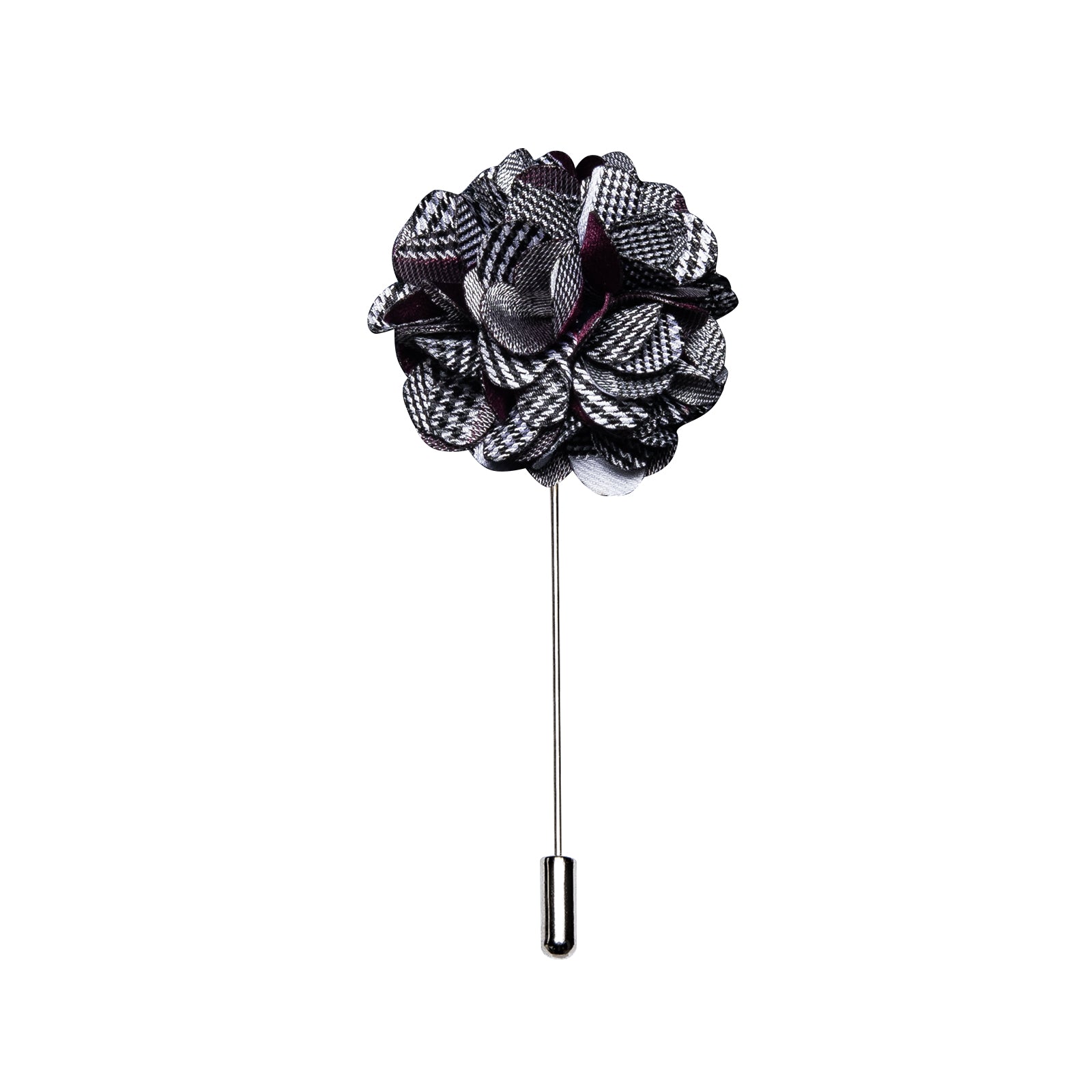 GentCrest Black White Houndstooth Red Floral Men's Accessories Lapel Pin