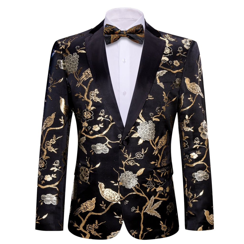 GentCrest Black Floral Suit - Image 1