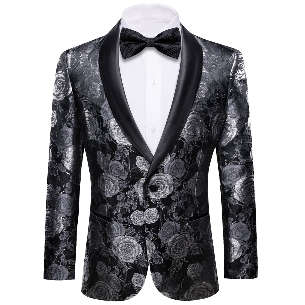 GentCrest Black Floral Suit - Image 1