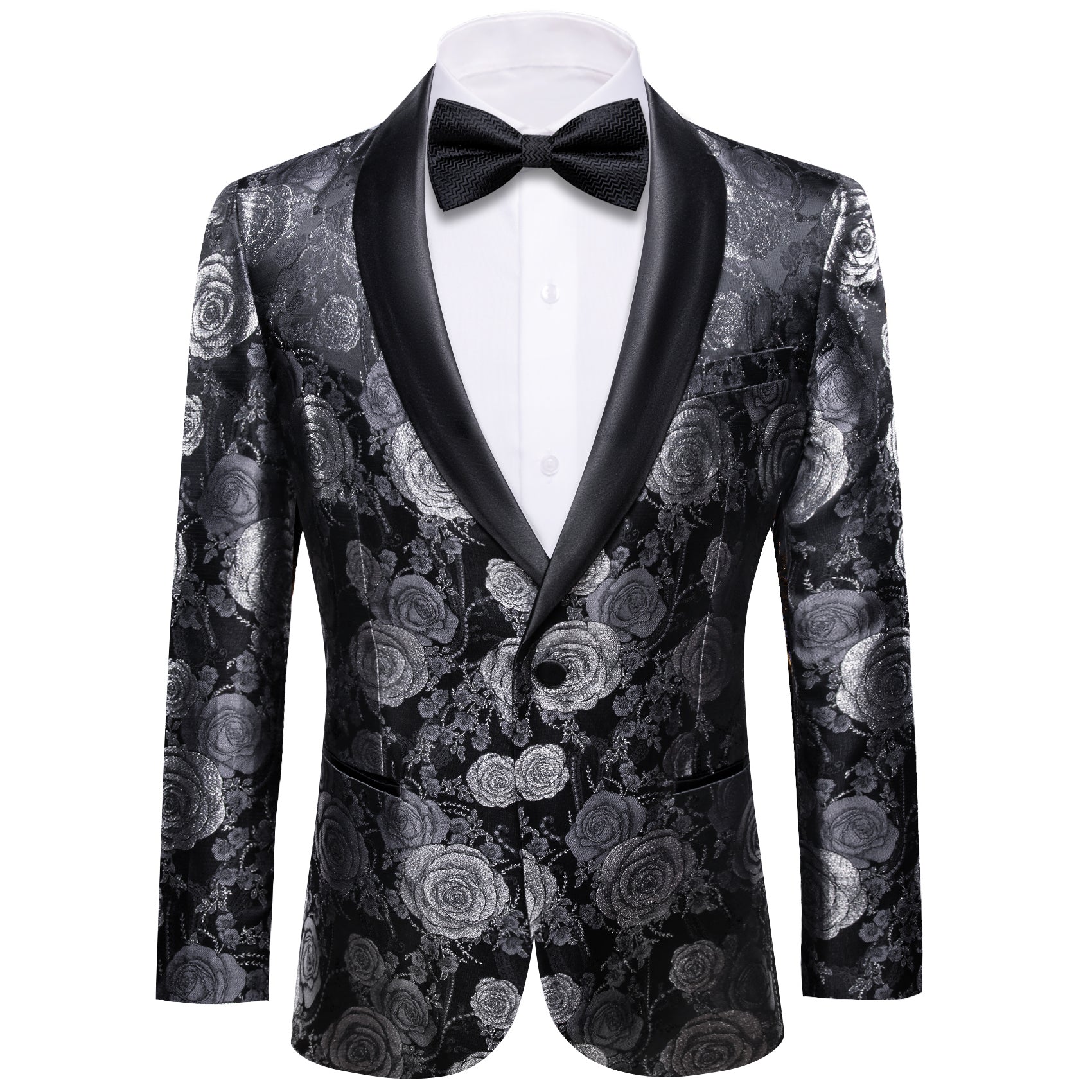 GentCrest Black Floral Suit - Image 1