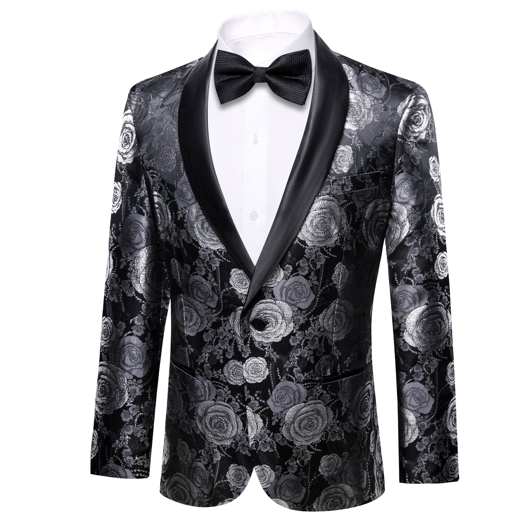 GentCrest Black Floral Suit - Image 3