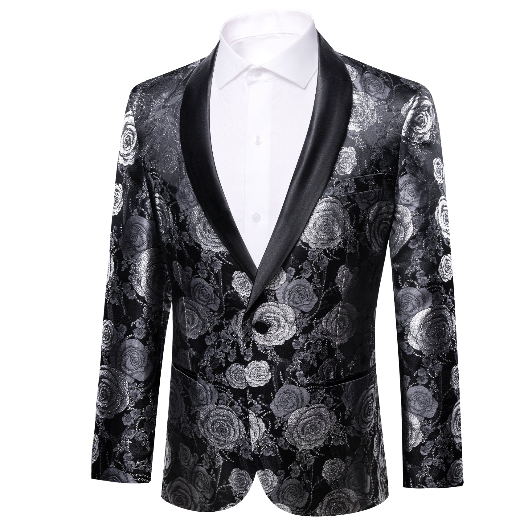 GentCrest Black Floral Suit - Image 4