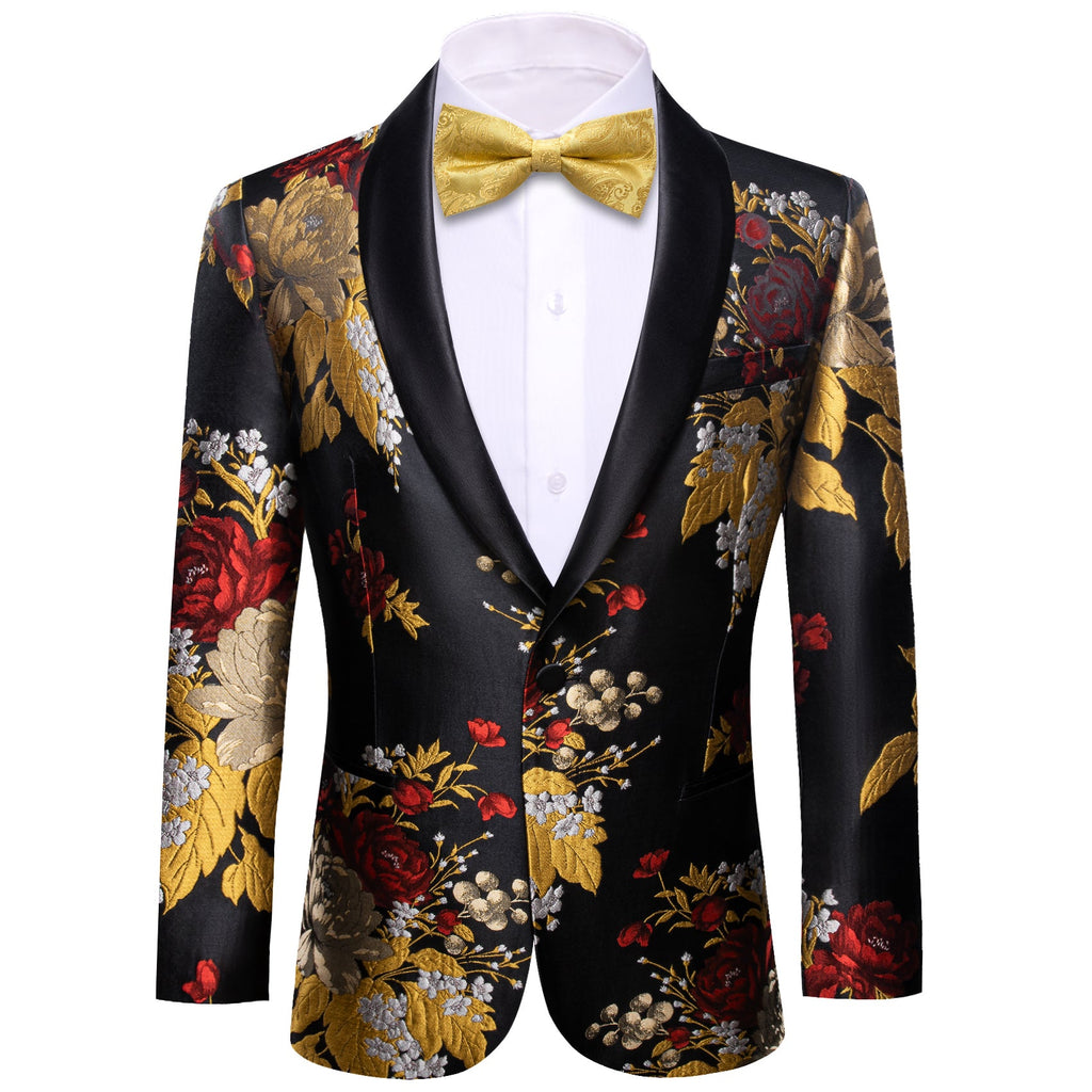GentCrest Black Floral Suit - Image 1