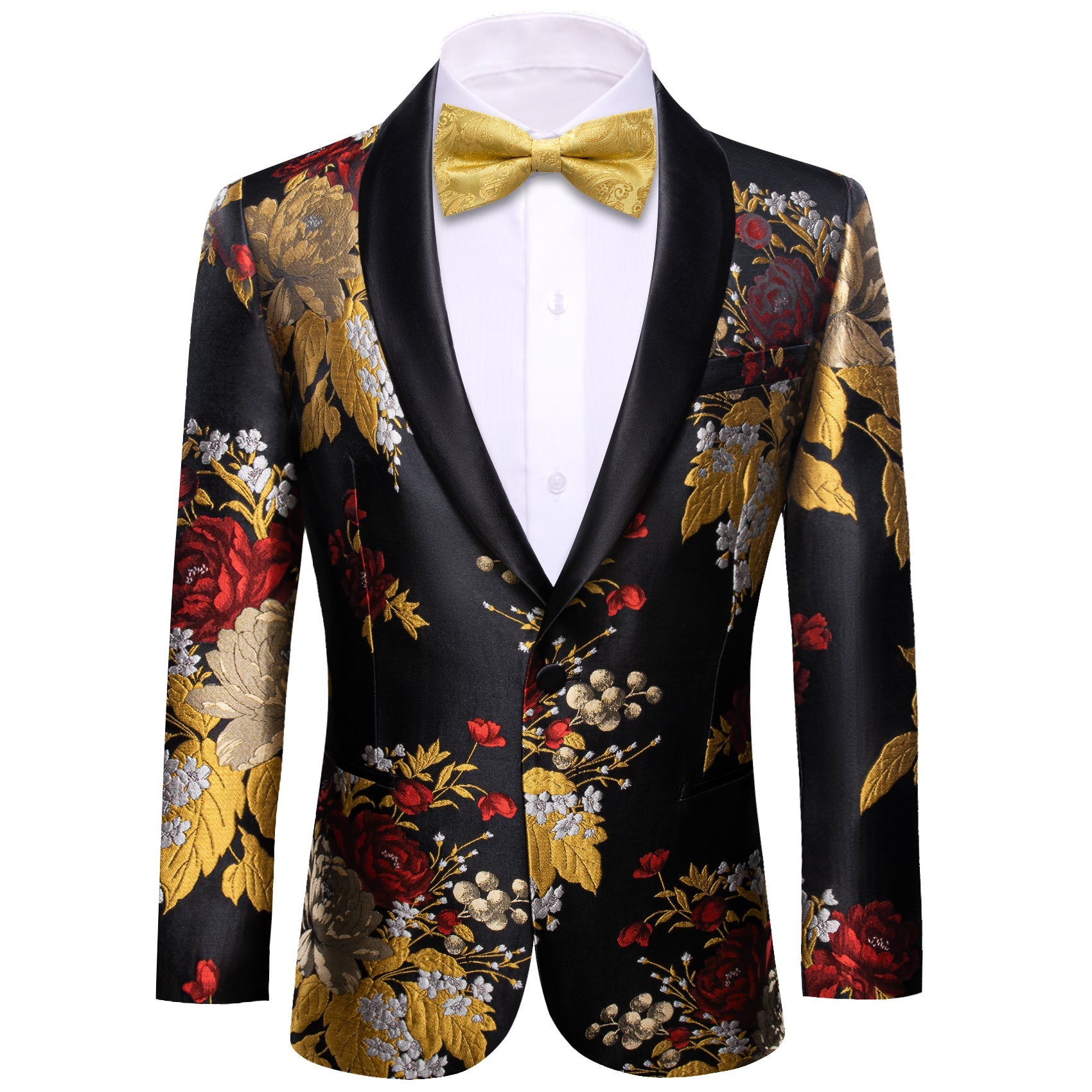 GentCrest Black Floral Suit - Image 1