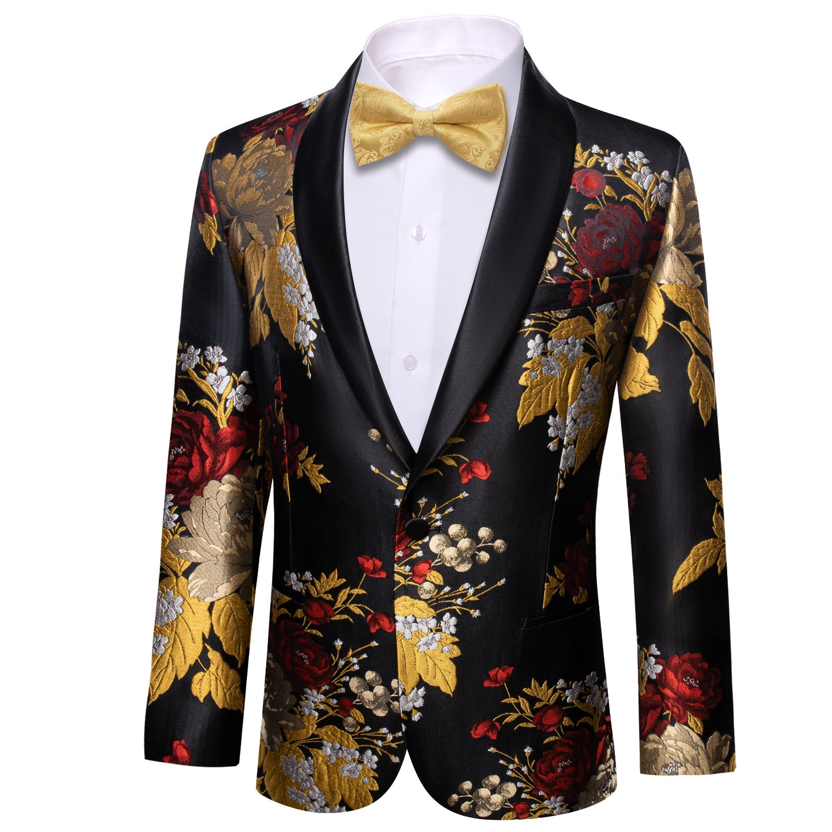 GentCrest Black Floral Suit - Image 3