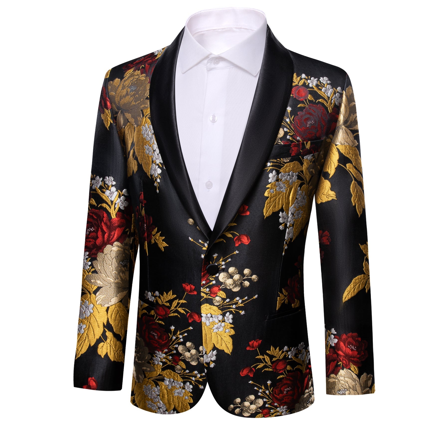 GentCrest Black Floral Suit - Image 4