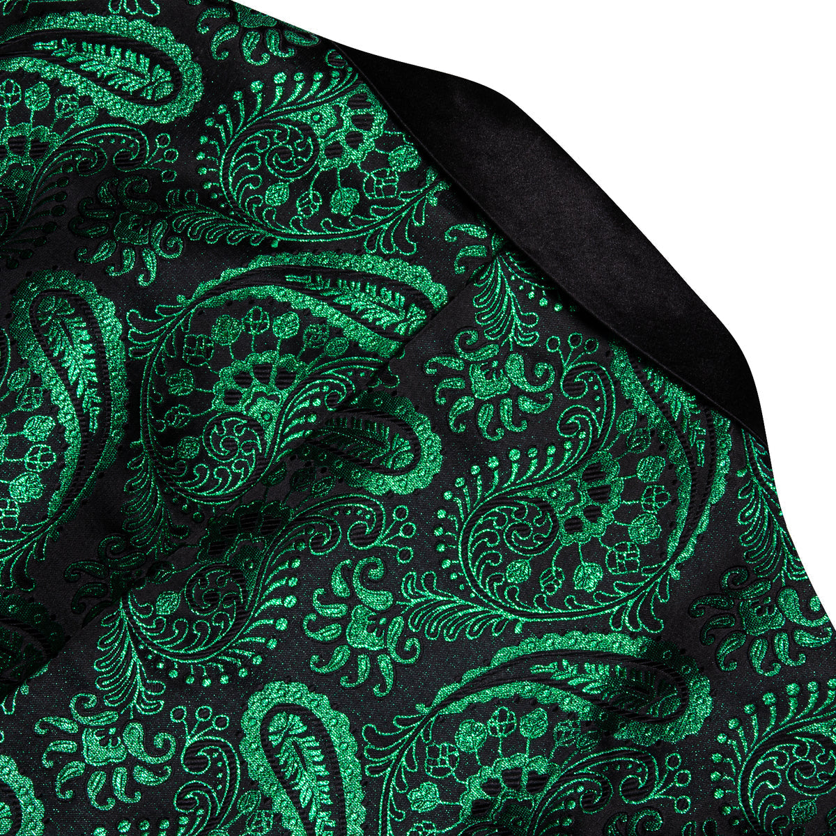 Green and Black Paisley Tuxedo Jacket - GentCrest - View 4