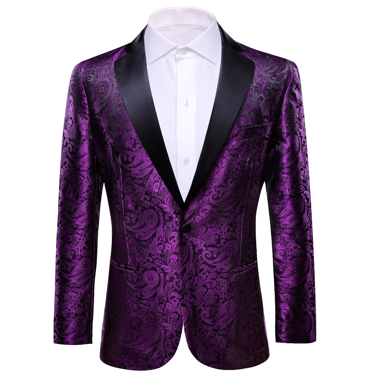 Purple and Black Paisley Tuxedo Jacket - GentCrest